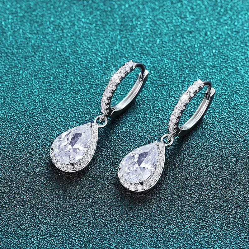 5*8mm Pear Moissanite Water Drop Earrings S925 Silver D Color Lab Diamond for Women Wedding Jewelry Gift