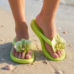 Cute Summer Butterfly Orchid Slipper Beach Elegant Women's Sandals Vacation Non-Slip Ladies Slippers Beach