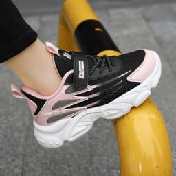 Children's Fashionable Breathable Mesh Shoes for Girls, Spring/Autumn Outdoor Sports Shoes, Anti-slip Running Shoes for Medium/L