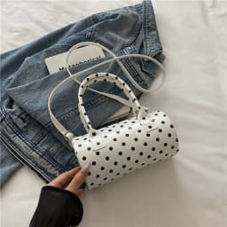 New French Vintage Shoulder Bag for Women Fashion Crossbody Bag Mini Pillow Handbag Polka Dot Tote Ladies Casual Underarm Bag
