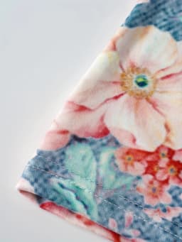 Spring Autumn casual style Floral Pattern On Denim Blue Dress women's dress