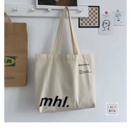 Student-sized Large-capacity Letter Canvas Bag Versatile New Style Version Ins Fashion Trend Simple and Casual Canvas Bag
