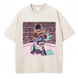Washed Anime Hajime No Ippo Kamogawa Boxing Gym KBG T Shirt Makunouchi Takamura Novelty T Shirts Loose Cotton T-Shirt Streetwear