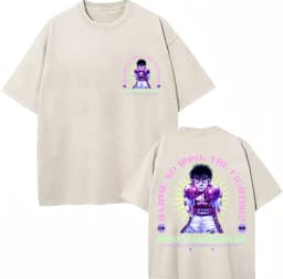 Washed Anime Hajime No Ippo Kamogawa Boxing Gym KBG T Shirt Makunouchi Takamura Novelty T Shirts Loose Cotton T-Shirt Streetwear