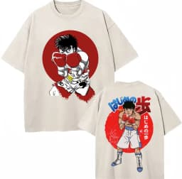 Washed Anime Hajime No Ippo Kamogawa Boxing Gym KBG T Shirt Makunouchi Takamura Novelty T Shirts Loose Cotton T-Shirt Streetwear