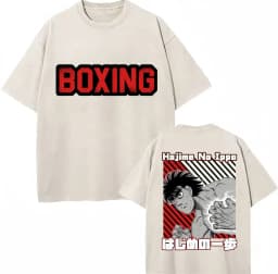 Washed Anime Hajime No Ippo Kamogawa Boxing Gym KBG T Shirt Makunouchi Takamura Novelty T Shirts Loose Cotton T-Shirt Streetwear
