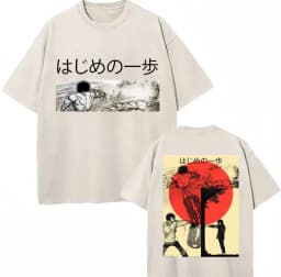 Washed Anime Hajime No Ippo Kamogawa Boxing Gym KBG T Shirt Makunouchi Takamura Novelty T Shirts Loose Cotton T-Shirt Streetwear