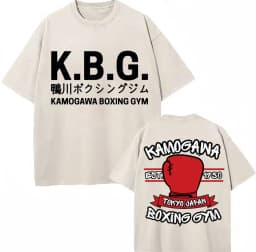 Washed Anime Hajime No Ippo Kamogawa Boxing Gym KBG T Shirt Makunouchi Takamura Novelty T Shirts Loose Cotton T-Shirt Streetwear