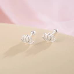 925 Sterling Silver Lotus Flower Piercing Stud Earrings For Women Vintage Engagement Vintage Jewelry Wholesale Accessories