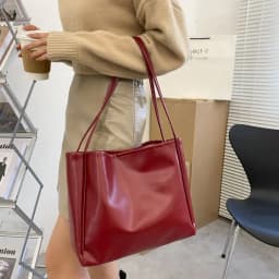 Fashion PU Tote Bag Large Capacity Crossbody Bag Shoulder Bag Women