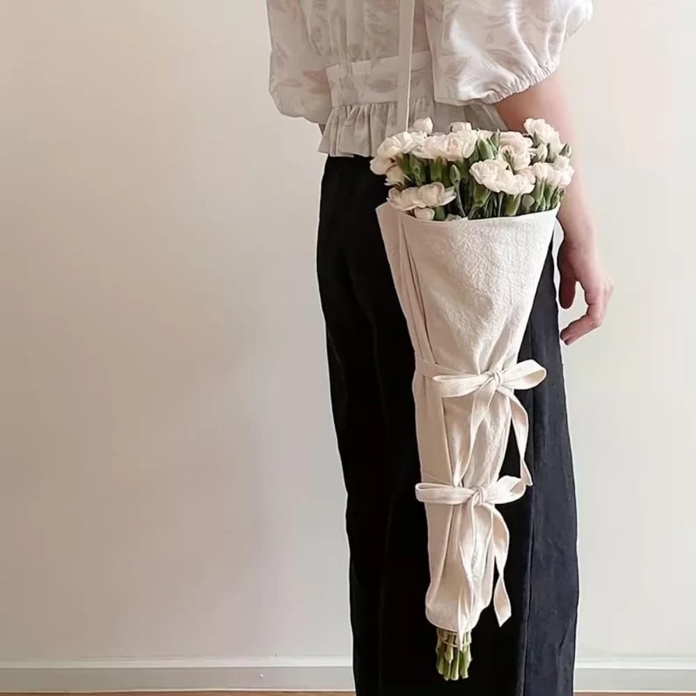 Canvas Bouquet Bag: Floral Farm Packaging with Adjustable Strap, Gift for Her