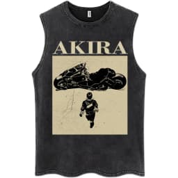 Japanese Anime Akira Washed Tank Tops Science Fiction Movie Shotaro Kaneda Vests Men Women Fashion Cotton Sleeveless T Shirts