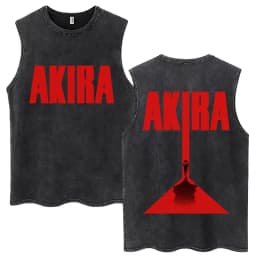 Japanese Anime Akira Washed Tank Tops Science Fiction Movie Shotaro Kaneda Vests Men Women Fashion Cotton Sleeveless T Shirts