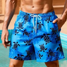 Artistic Tide Sea Turtle Graphic Print Beach Shorts Bold Creative Casual Outfit Wear For Summer Beach And Vacation Outings