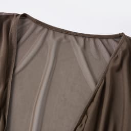 Women's Sheer Beach Mini Dress Solid Color Long Sleeve Deep V Neck Swim Cover Up Swimwear for Pool Vacation
