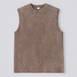 240G Cotton Men Vintage Washed Tank Top Retro Distressed Sleeveless Vest Loose High Street Casual Streetwear Beach Muscle Tees
