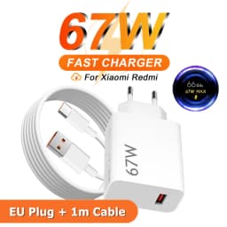 67W EU Turbo Fast Charger For Xiaomi 12 13 14 15 17 Pro Redmi Note 11 12 13 14 Pro POCO X5 X6 X7 Type C USB Quick Charging Cable