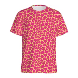 Summer Comfortable and Fashionable Flower Animal Cute Giraffe Pattern Girl Round Neck Short Sleeved T-shirt