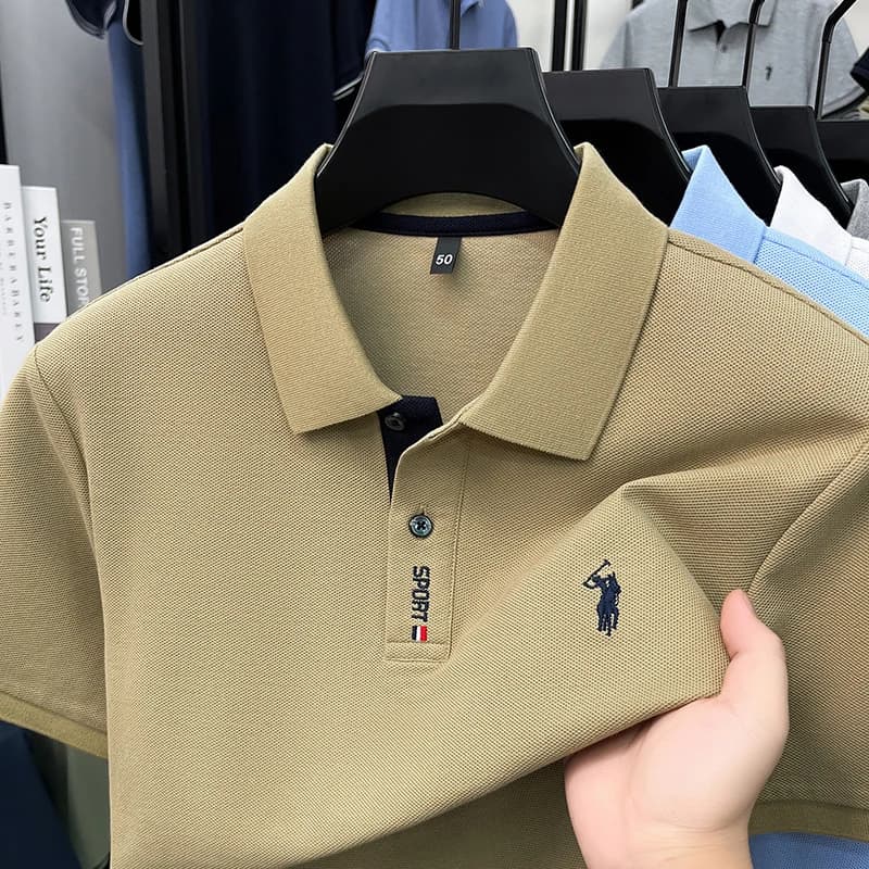 100% pure cotton short sleeve polo shirt summer breathable men's T-shirt designer brand Paul Pony embroidery fashion casual top