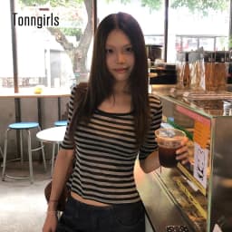 Tonngirls Y2k Vintage Tops Women Three Quarter Sleeve Striped T Shirt Streetwear See Through American Retro Crop Tops Fairycore