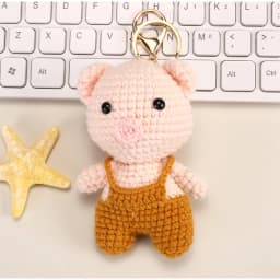 Cute Crochet Animal Charming Bag Pendant Handwoven Animal Keychain Knitted Key Ring Car Key Holder Cute Gift Bagpack Decor