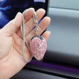 Cherry & Strawberry Car Interior Rhinestone Hanging Charm - Car Decor Accessories & Pendant