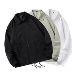 Spring Autumn Man Jacket Turn Down Collar Pocket Business Casual Male Coat Single-breasted Loose Windproof Men Short Windbreaker