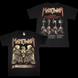 Manowar Anniversary Tour 2023 T-Shirt Black Fullsize S-5XL