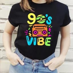 Back To 90s I Love 90 T-shirt Born in The 80's But 90's Made Me Shirts Vintage for Birthday Party Gift Women Clothing