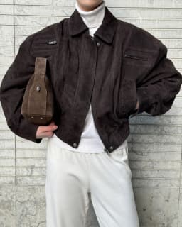 Women's Camel Suede Cropped Jacket Vintage Lapel Collar Long Sleeve Zipper Up Bomber Jackets 2026 Lady Casual Streetwear