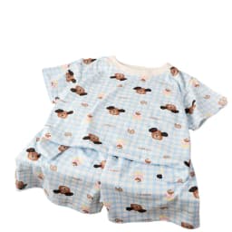 Girls Boys Cartoon Print Sweet Pajamas Short Sleeve Round Neck T-shirt+pants Sleepwear Kids Summer Casual Clothing Sets Pyjama