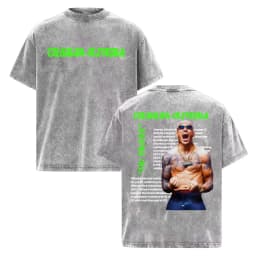 Charles Oliveira Do Bronx Vintage Washed T Shirt Men Women Harajuku Classic Oversized T Shirts High Quality Cozy Cotton T-shirts
