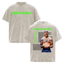Charles Oliveira Do Bronx Vintage Washed T Shirt Men Women Harajuku Classic Oversized T Shirts High Quality Cozy Cotton T-shirts