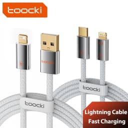 Toocki 27W USB C to Lightning Fast Charging Cable for iPhone 14 13 12 Pro Max Xs 2.4A USB A to iP Zinc Alloy Data Cable for iPad