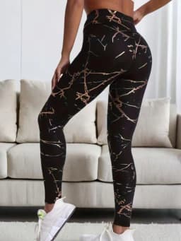 Women's Fashionable Gold-Stamped Pants with Cross-Waist Design, Suitable for Outdoor, Casual, Home, Fitness, Yoga, and Various Other Occasions