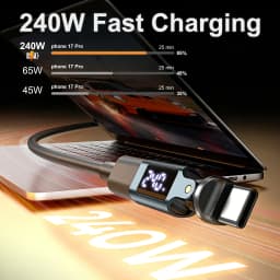 240W Type C Adapter 540° Rotation OTG Converter 180°USB C to Type-C Digital Display Connector for iPhone 17 Samsung S26 Macbook