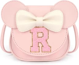 Mibasies Toddler Purse Girl Gifts Princess Cartoon Kids Crossbody Bag Fashionable Mini Shoulder Bag for Girls Cute Letter A-Z