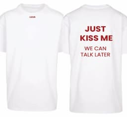 Summer Y2k Fashion T-shirts Just Kiss Me Funny Graphic Print Cotton T-Shirt Positive Shirt Gift Casual Streetwear Unisex 2026