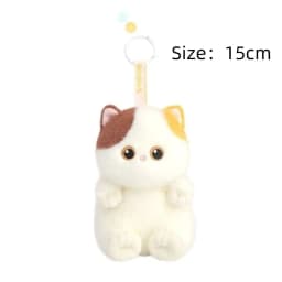 15cm Cute Cat Plush Keychain Black White Coffee Soft Stuffed Animal Bag Charm Pendant Cat Lover Birthday Gift