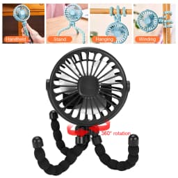 Octopus Fan Mini Flexible Tripod Cooler Fan Portable 360° Rotate Handheld Desk Fan for Stroller Bike Travel Winding Vertical Fan