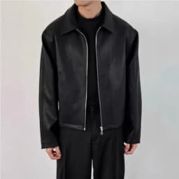 Men Leather Jacket Spring Autumn American High Street Turn Down Collar Male Outerwear Windproof Long Sleeve Zipper Man Coat