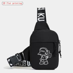 Men's Fashion Chest Bag Solid Color Music Boy 2D Print Suitable for Daily Commuting Outdoor Travel Mobile Bag Waist Bag