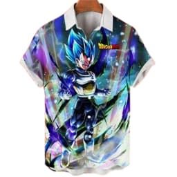 Summer Vegeta Theme Hawaiian Shirt Men Dragon Ball Shirt Men Clothes Fashion Tops