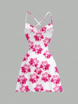 Women's Spring/Summer Casual Vacation Party Beach Off-Shoulder Backless Floral Print A-line Dress