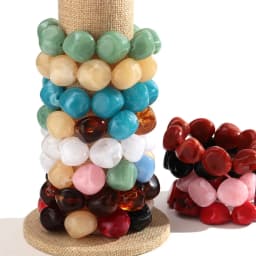 Boho Colorful Irregular Stone-shaped Beads Stretch Bangle Bracelets New Resin Geometric Beaded Bracelet 2026 Trendy Jewelry