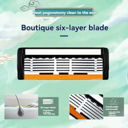 6-Layers Safety Razor Set High Quality Men Razor Sharp Stainless Steel Shaving Changeable Shaver Head Blade