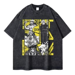 2026 Anime ONE PIECE Anime Nika Luffy Printed T-shirt Men's and Women's Washed T-shirt High Quality Vintage Cotton T-shirt Tops