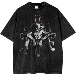 2026 Anime ONE PIECE Anime Nika Luffy Printed T-shirt Men's and Women's Washed T-shirt High Quality Vintage Cotton T-shirt Tops