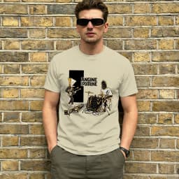 Angine De Poitrine T-Shirt for Men Rock Funny 100% Cotton Tee Shirt Round Neck Short Sleeve T Shirt Original Clothing