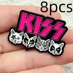 8pcs/Set Unisex Cartoon Rock Music Band Enamel Pin Collection Fashion Lapel Brooches for Backpacks And Costumes